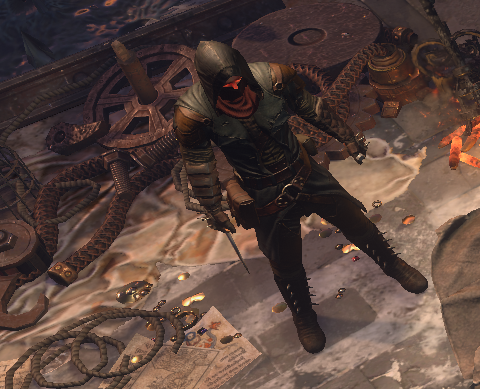 Eli, the Ignoramus, a Blade Ambusher mercenary in an encounter.