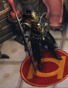 Ryzan, the Unerring, a Cardinal mercenary in a hideout encounter.