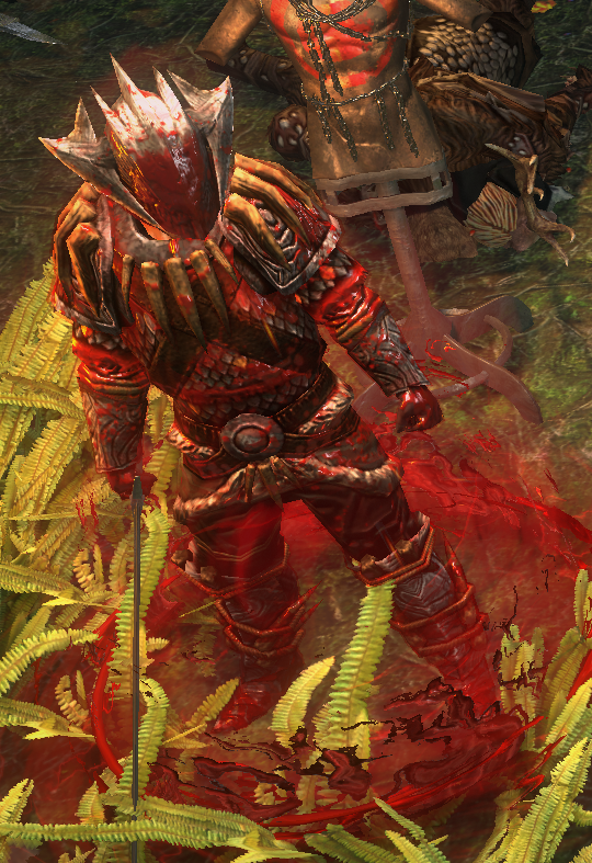 Velzhar, the Azadin Carver, an Infamous Swiftblade mercenary in an Abyss encounter.