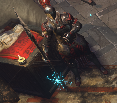 Yonnick, the Fallen, a Storming Zealot mercenary in an encounter.